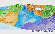 Political Shades Panoramic Map of Suchitepequez