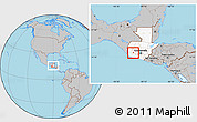 Gray Location Map of S.Tomas la Union, highlighted country, within the entire country