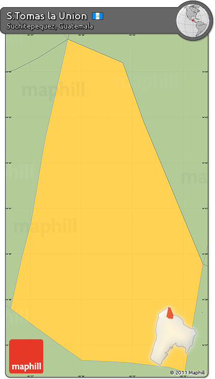 Savanna Style Simple Map of S.Tomas La Union