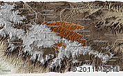 Physical 3D Map of Totonicapan, semi-desaturated