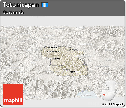 Shaded Relief 3D Map of Totonicapan, lighten