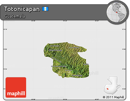 Satellite Map of Totonicapan, single color outside