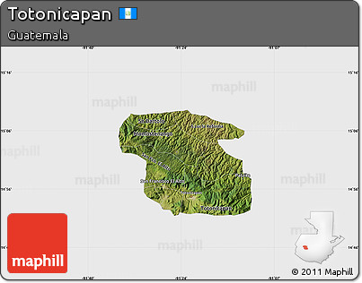 Satellite Map of Totonicapan, single color outside