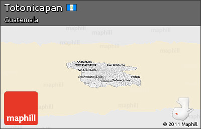 Classic Style Panoramic Map of Totonicapan, single color outside