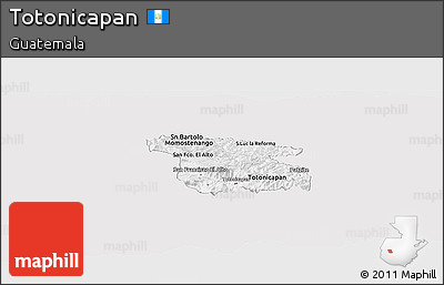 Silver Style Panoramic Map of Totonicapan, single color outside