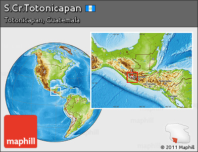 Physical Location Map of S.Cr.Totonicapan, highlighted parent region, within the entire country