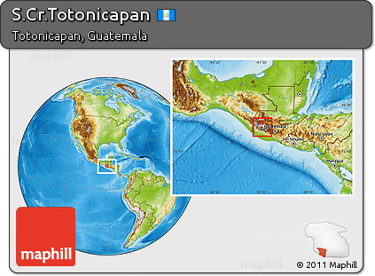 Physical Location Map of S.Cr.Totonicapan, highlighted parent region