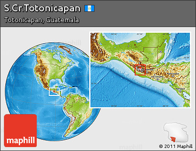 Physical Location Map of S.Cr.Totonicapan, highlighted parent region