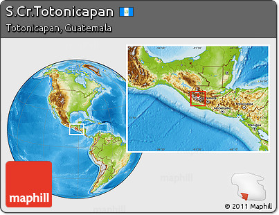 Physical Location Map of S.Cr.Totonicapan, highlighted parent region