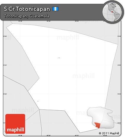 Silver Style Simple Map of S.Cr.Totonicapan