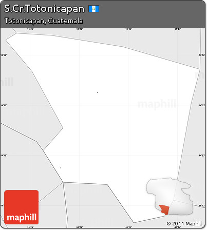 Silver Style Simple Map of S.Cr.Totonicapan