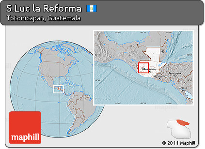 Gray Location Map of S.Luc La Reforma, highlighted country, highlighted parent region, hill shading