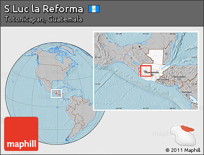 Gray Location Map of S.Luc La Reforma, highlighted country, highlighted parent region, hill shading