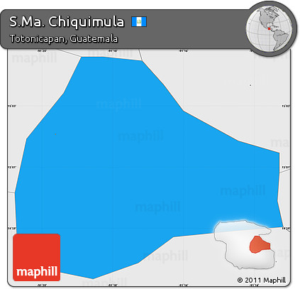 Political Simple Map of S.Ma. Chiquimula, single color outside, borders and labels