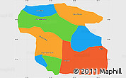 Political Simple Map of Totonicapan, single color outside
