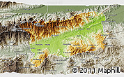 Physical 3D Map of Zacapa, semi-desaturated