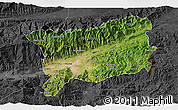 Satellite 3D Map of Zacapa, darken, desaturated