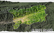 Satellite 3D Map of Zacapa, darken, semi-desaturated