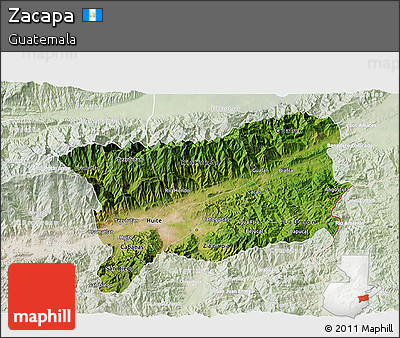 Satellite 3D Map of Zacapa, lighten