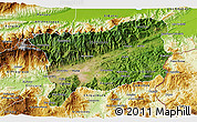 Satellite 3D Map of Zacapa, physical outside