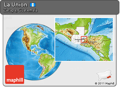Physical Location Map of La Union, highlighted country, highlighted parent region