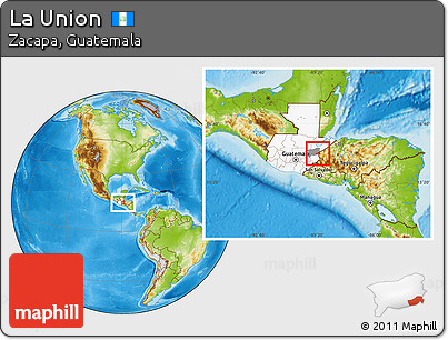 Physical Location Map of La Union, highlighted country, highlighted parent region