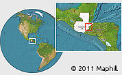 Satellite Location Map of La Union, highlighted country