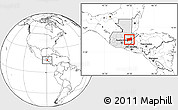 Blank Location Map of Zacapa, highlighted country