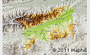 Physical Map of Zacapa, lighten, semi-desaturated