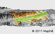 Physical Panoramic Map of Zacapa, desaturated