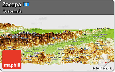 Physical Panoramic Map of Zacapa