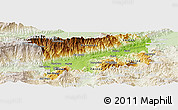 Physical Panoramic Map of Zacapa, lighten