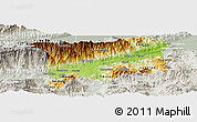 Physical Panoramic Map of Zacapa, lighten, semi-desaturated