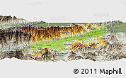 Physical Panoramic Map of Zacapa, semi-desaturated