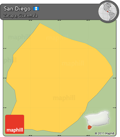 Savanna Style Simple Map of San Diego, single color outside