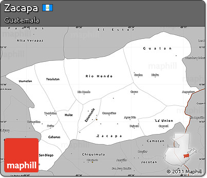 Gray Simple Map of Zacapa