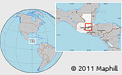 Gray Location Map of Teculutan, highlighted country, highlighted parent region