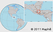 Gray Location Map of Teculutan, highlighted parent region