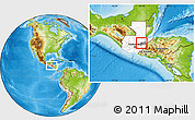 Physical Location Map of Teculutan, highlighted country, highlighted parent region