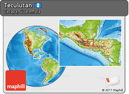 Physical Location Map of Teculutan, highlighted parent region
