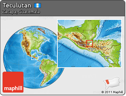 Physical Location Map of Teculutan, highlighted parent region