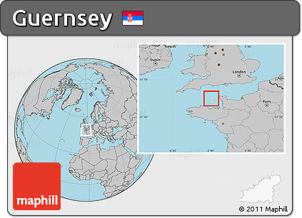 Blank Location Map of Guernsey, gray outside