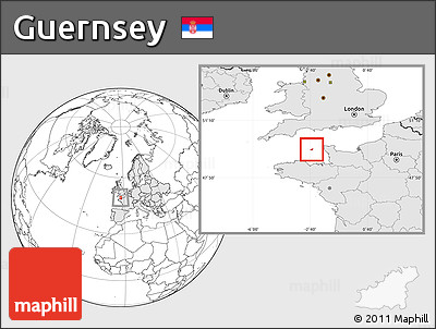 Blank Location Map of Guernsey, highlighted continent