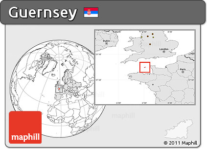 Blank Location Map of Guernsey, highlighted continent