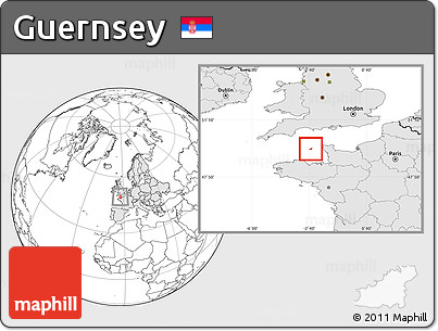 Blank Location Map of Guernsey, highlighted continent