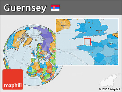 Blank Location Map of Guernsey, political outside