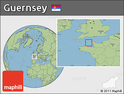 Blank Location Map of Guernsey, savanna style outside