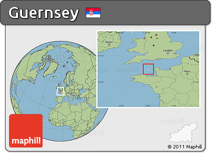 Blank Location Map of Guernsey, savanna style outside