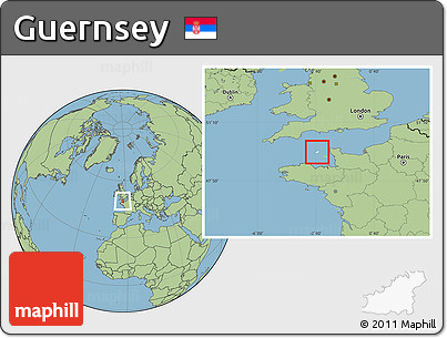 Blank Location Map of Guernsey, savanna style outside