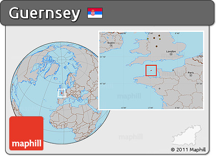 Gray Location Map of Guernsey
